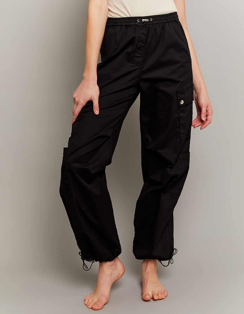 TALLY WEiJL, Black High Waist Parachute Trousers for Women