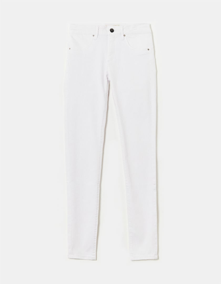 TALLY WEiJL, Pantalon Blanc Taille Mi Haute Push Up for Women