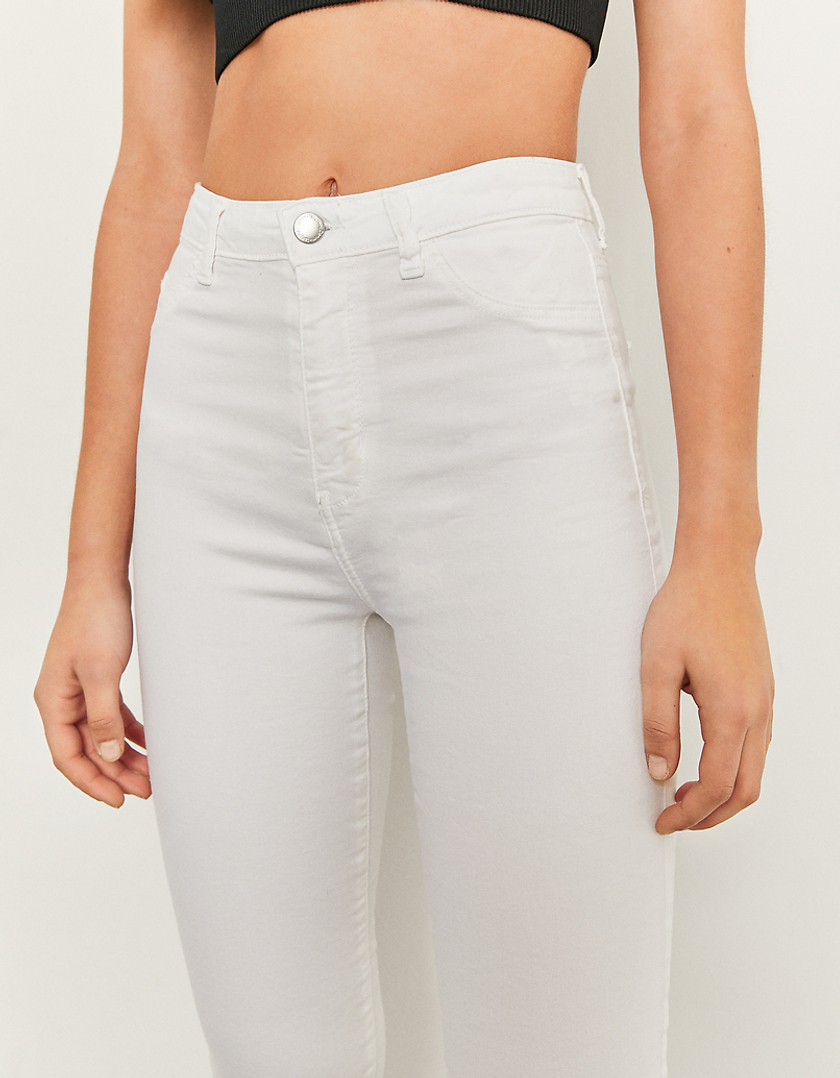 TALLY WEiJL, White High Waist Skinny Trousers for Women