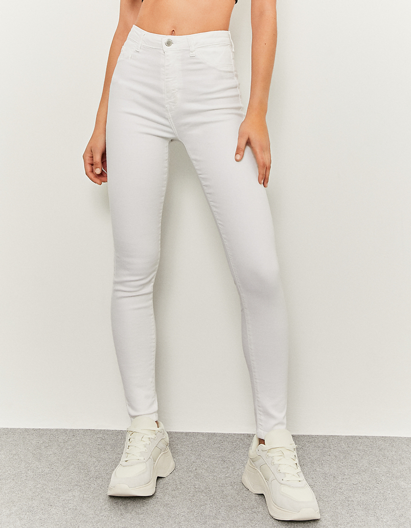 TALLY WEiJL, White High Waist Skinny Trousers for Women