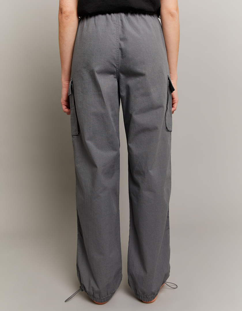 TALLY WEiJL, Grey High Waist Cargo Parachute Trousers for Women