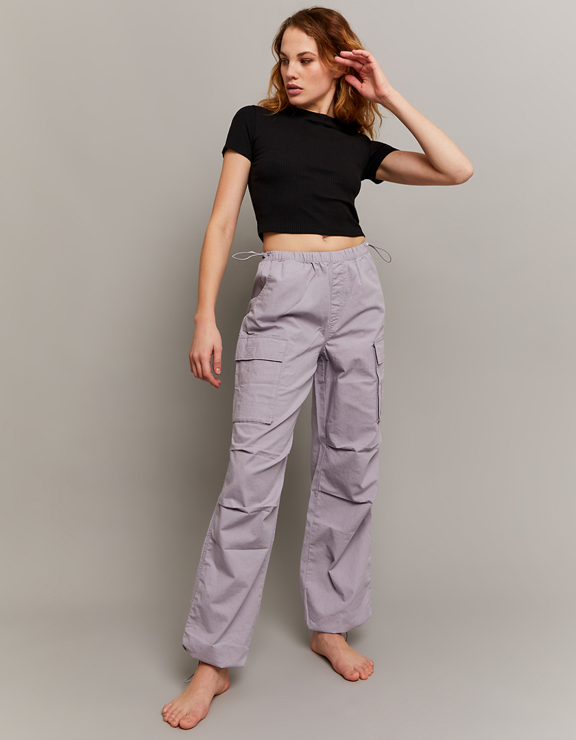 TALLY WEiJL, Lilac Cargo Parachute Trousers for Women