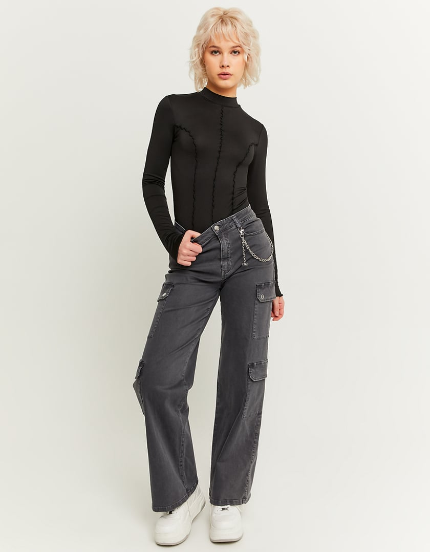 TALLY WEiJL, High Waist Cargo Straight Trousers for Women