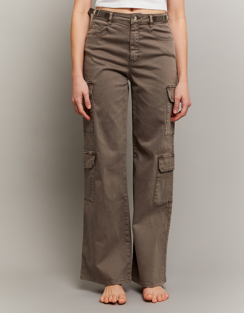 TALLY WEiJL, Brown High Waist Wide Leg Trousers for Women