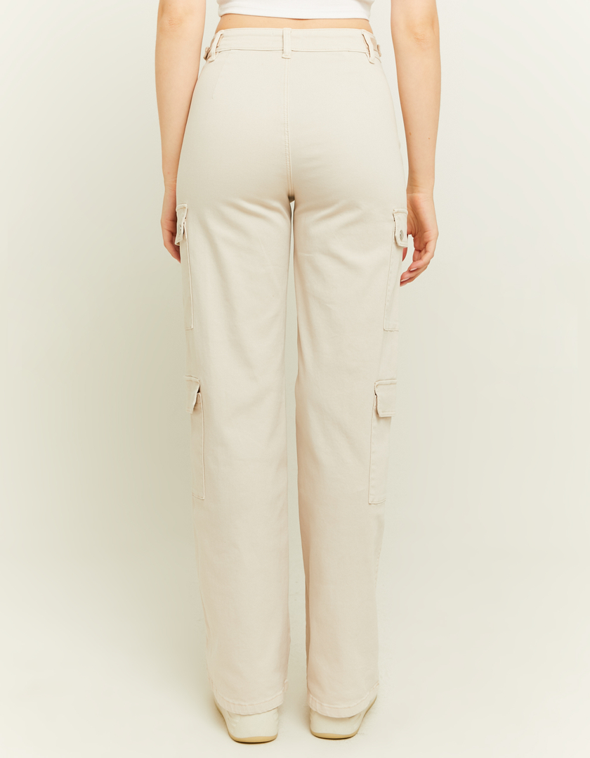 TALLY WEiJL, Off White High Waist Wide Leg Trousers for Women