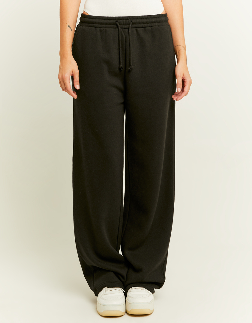 TALLY WEiJL, Pantaloni Joggers Wide Leg Basici Neri for Women