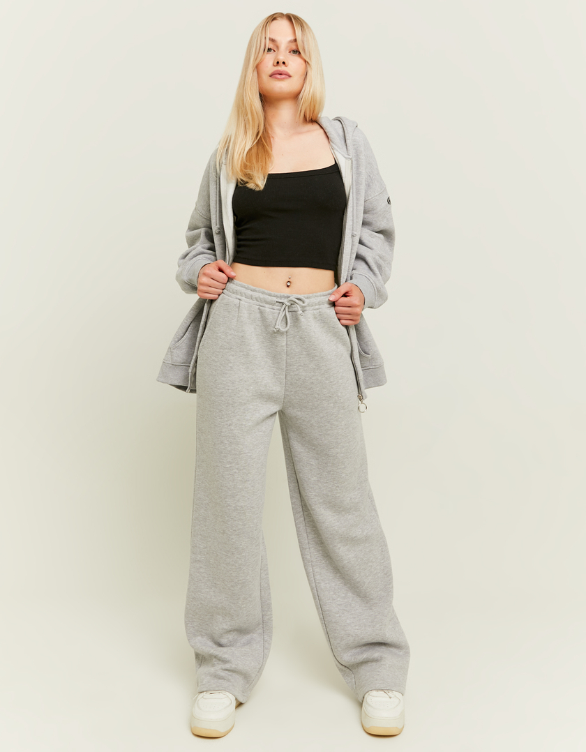 TALLY WEiJL, Grey Wide Leg Basic Joggers for Women