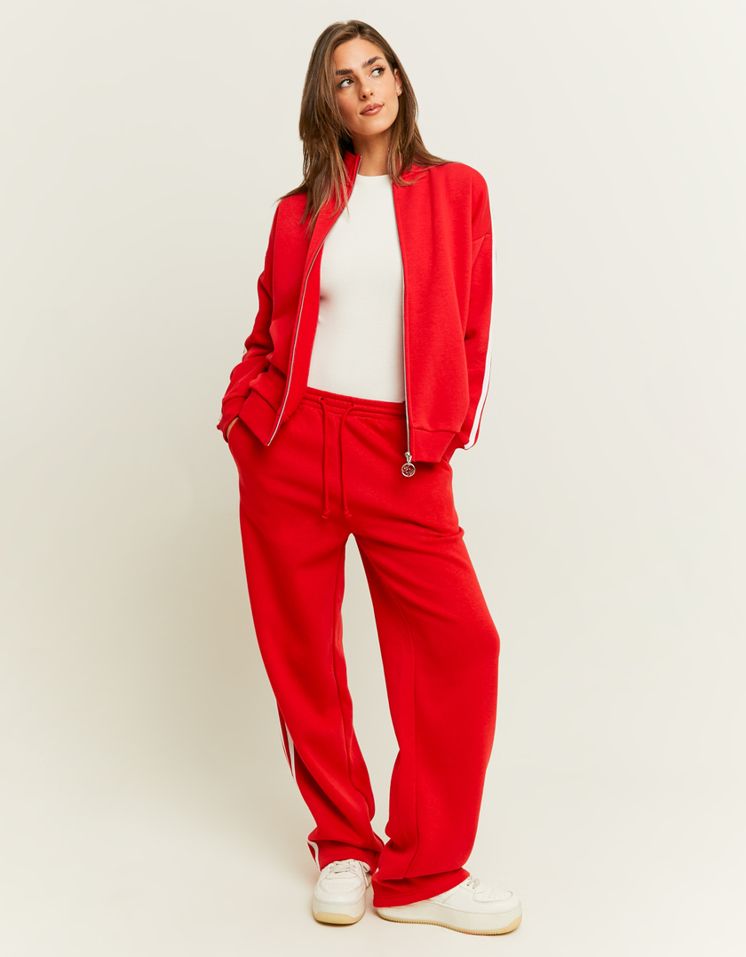 TALLY WEiJL, Red Wide Leg Basic Joggers for Women