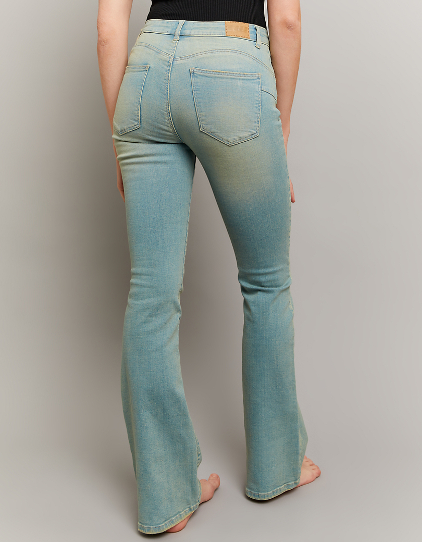 TALLY WEiJL, Mid Waist Push Up Flare Jeans for Women