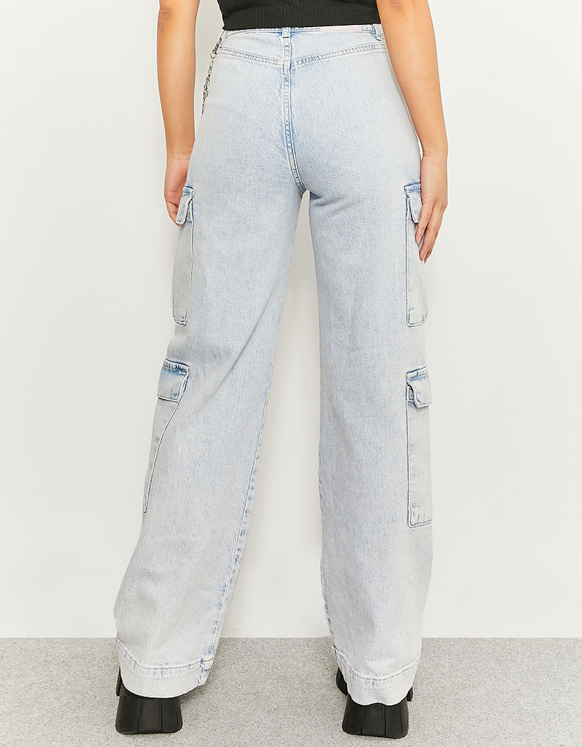 TALLY WEiJL, Jean Cargo Bleu Taille Haute for Women