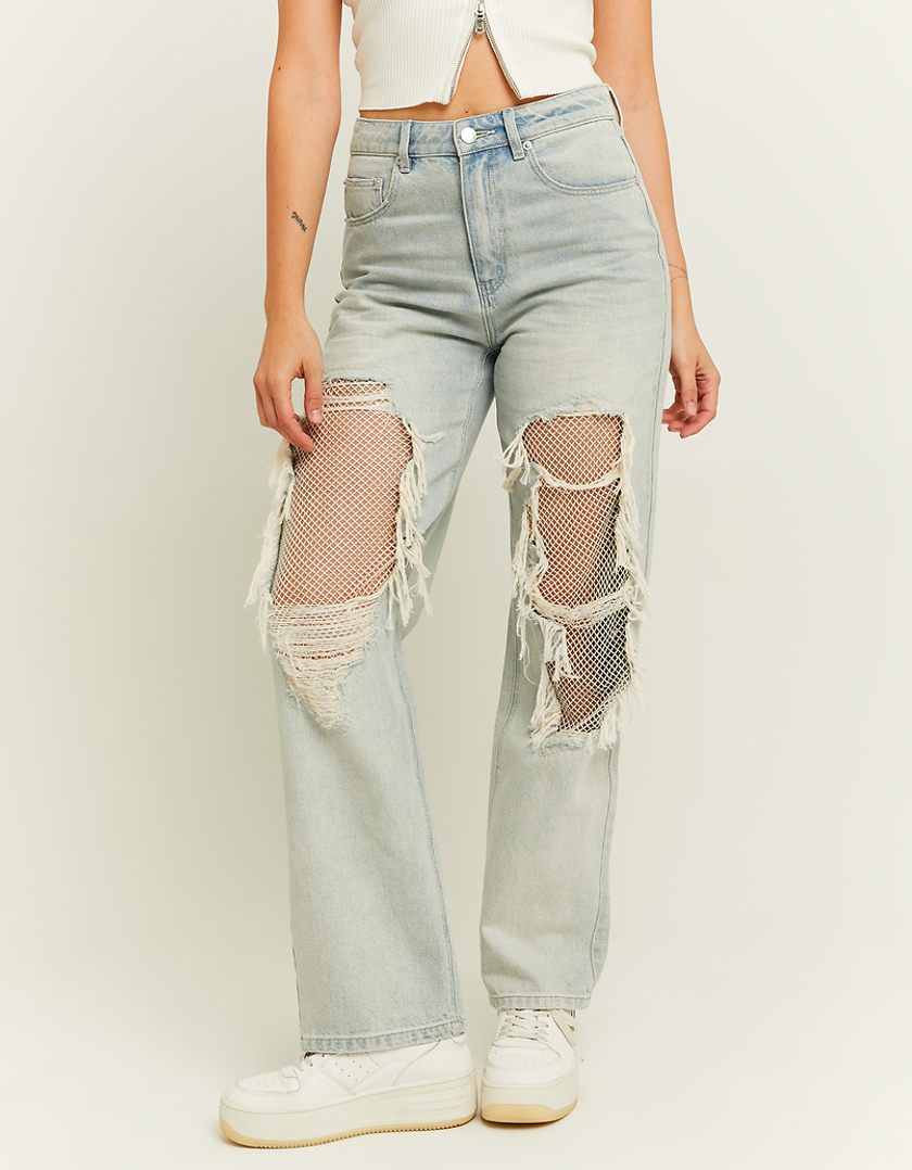 TALLY WEiJL, Helle Straight Leg Jeans mit Destroyed-Effekten for Women