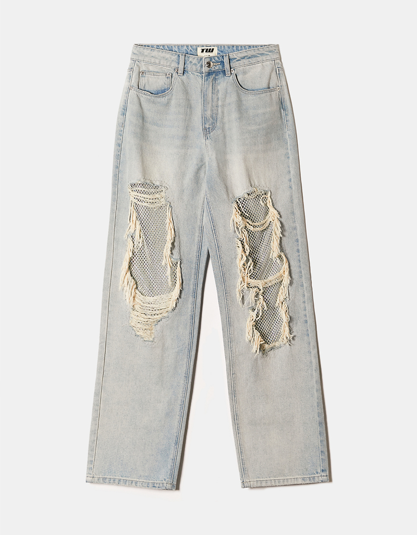 TALLY WEiJL, Helle Straight Leg Jeans mit Destroyed-Effekten for Women