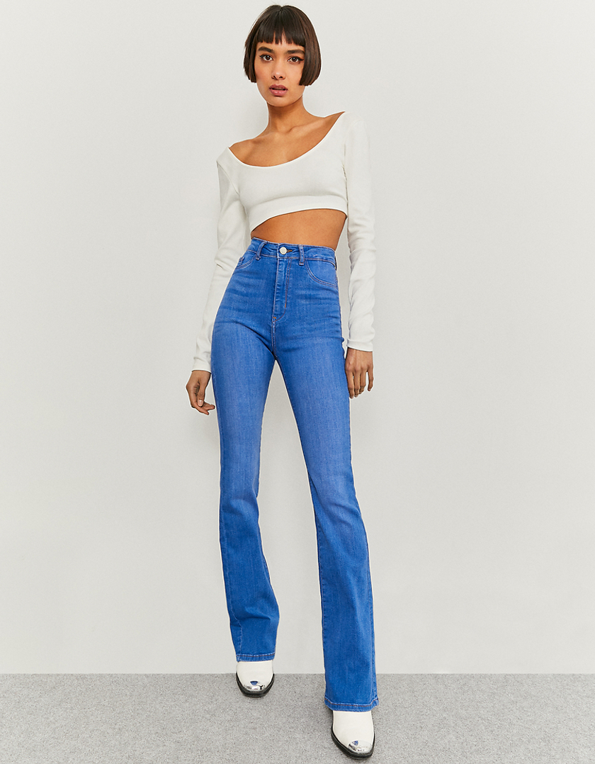 TALLY WEiJL, Blue High Waist Flare Jeans for Women