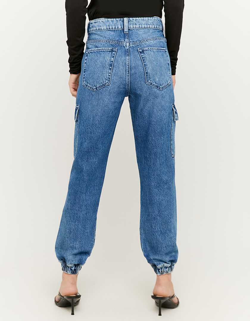 TALLY WEiJL, Blaue High Waist Cargo Jeans for Women