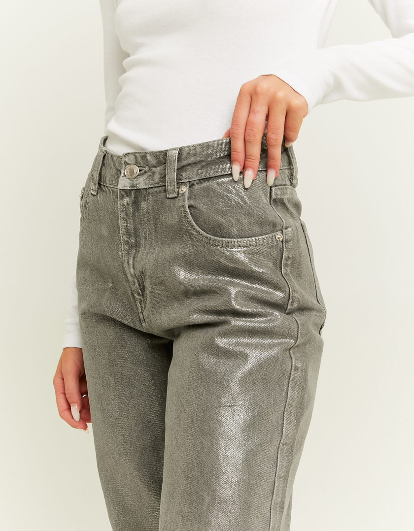 TALLY WEiJL, Silver Straight Leg Jeans for Women