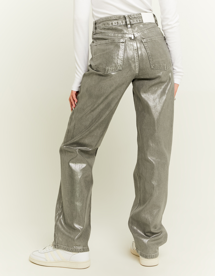 TALLY WEiJL, Silver Straight Leg Jeans for Women