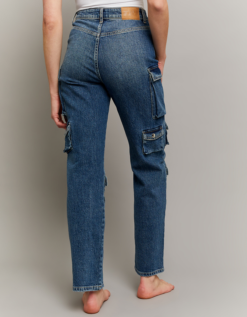 TALLY WEiJL, Mid Waist Multipocket Cargo Jeans for Women