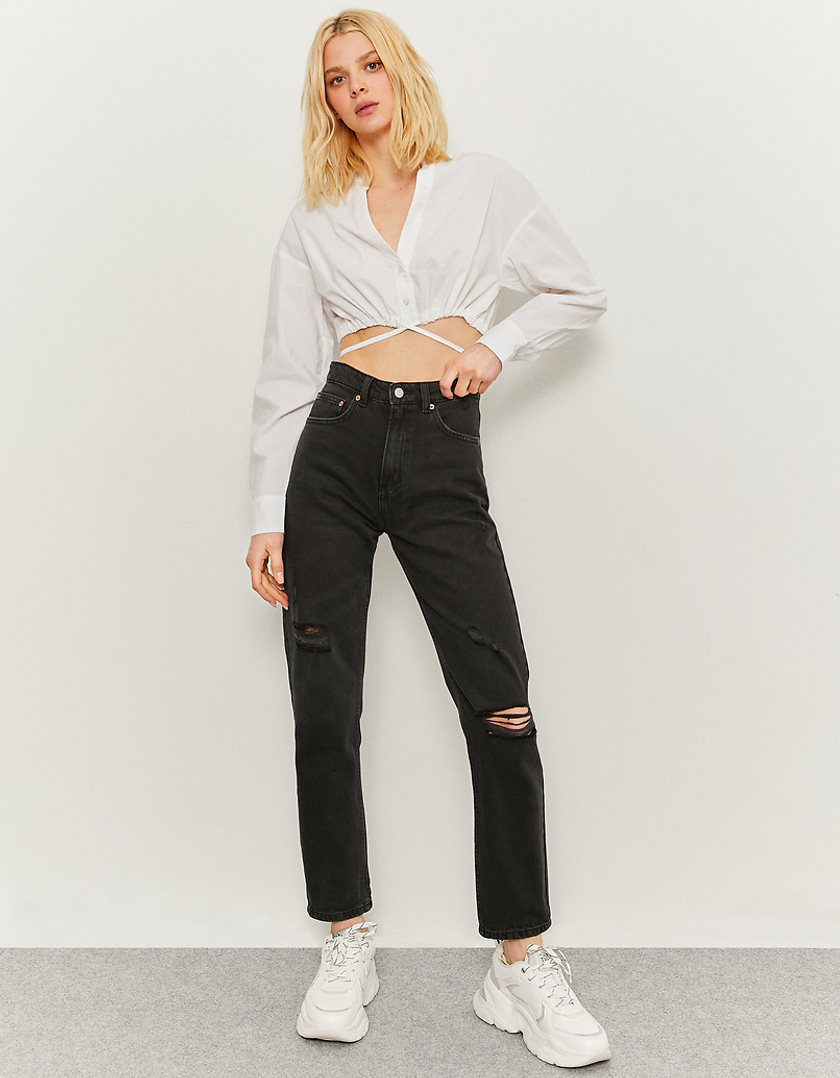 TALLY WEiJL, High Waist Ripped Mom Jeans for Women