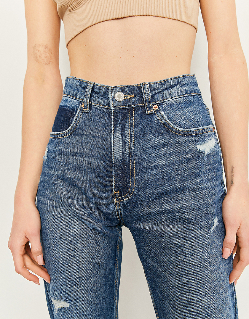 TALLY WEiJL, Jean Taille Haute Destroy Mom for Women