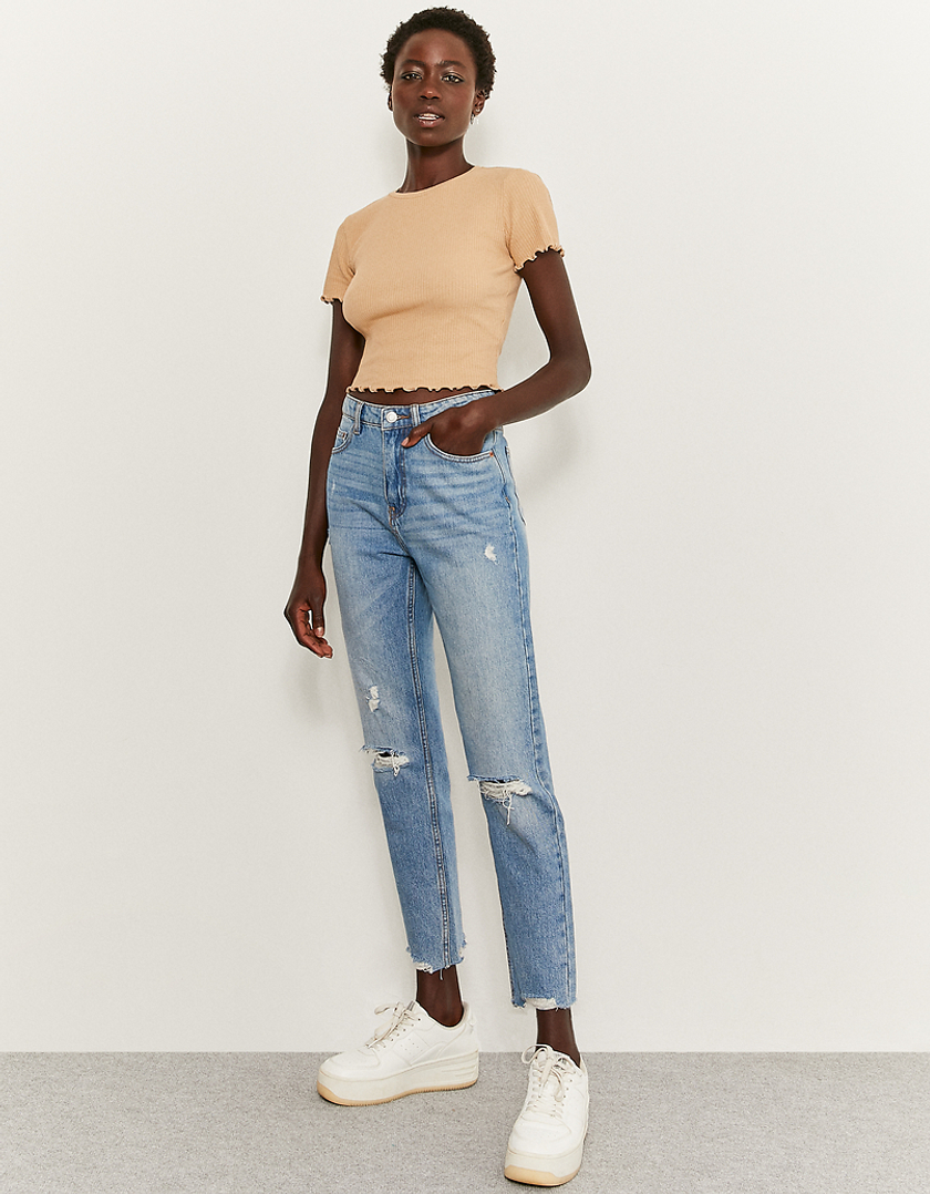 TALLY WEiJL, Mom Jeans Strappati a Vita Alta for Women