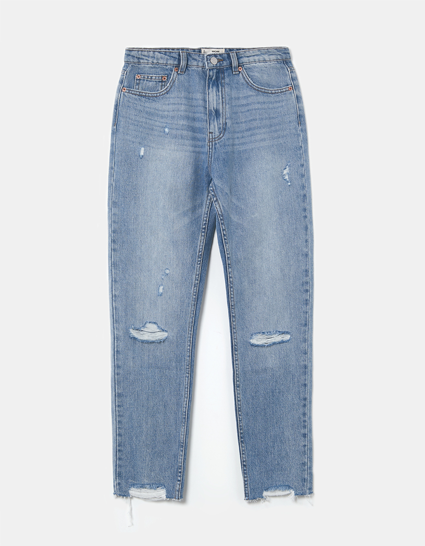 TALLY WEiJL, Mom Jeans Strappati a Vita Alta for Women