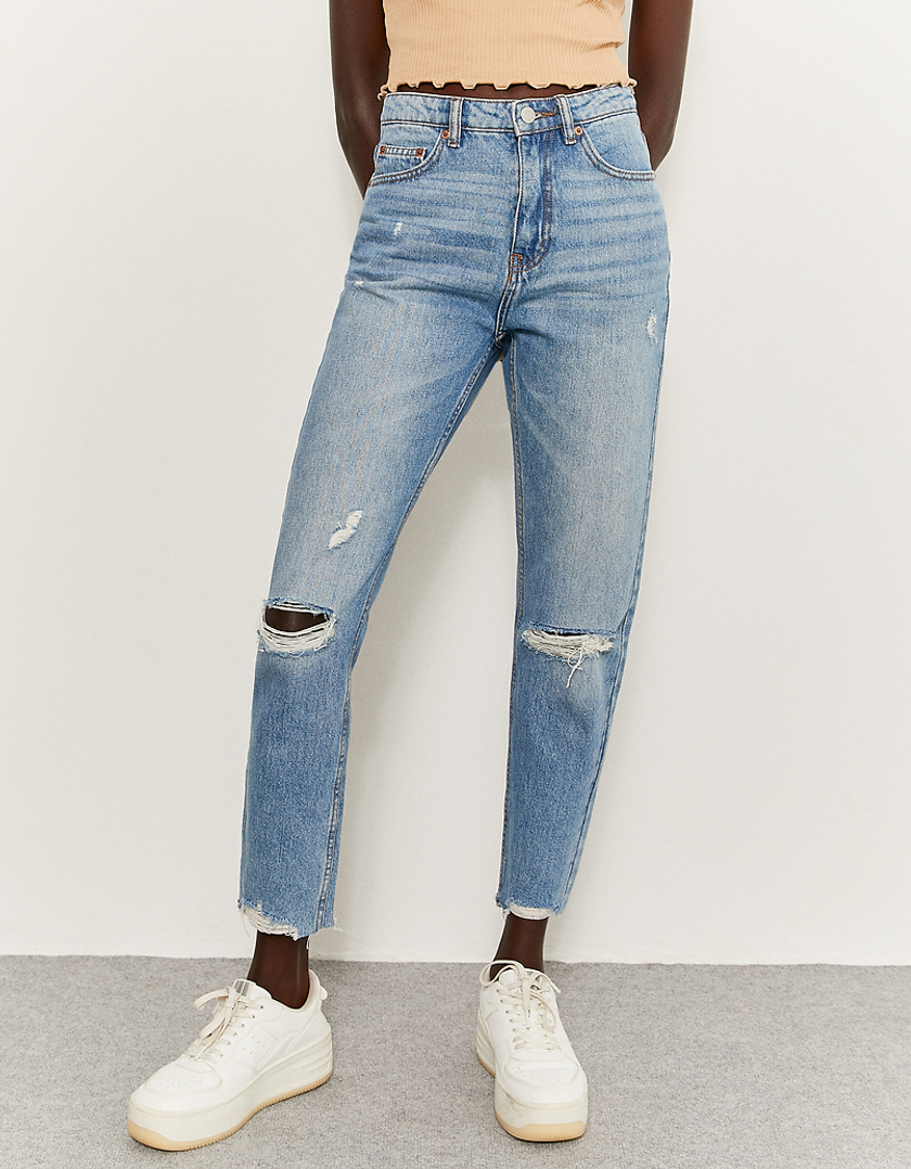 TALLY WEiJL, Mom Jeans Strappati a Vita Alta for Women