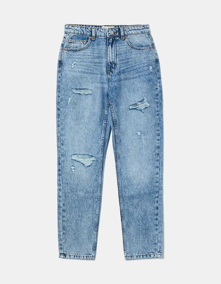 TALLY WEiJL, Mom Jeans Strappati a Vita Alta for Women