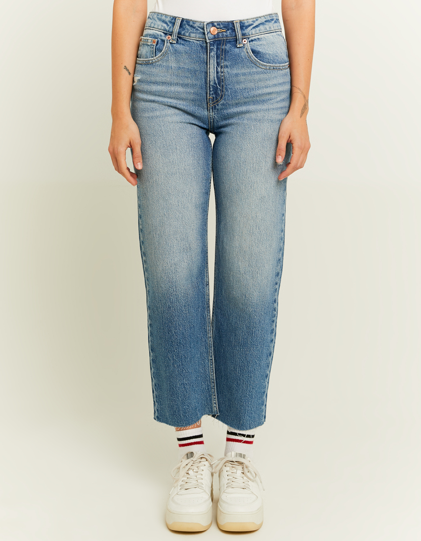 TALLY WEiJL, Vintage Wash Straight Cropped Jeans for Women