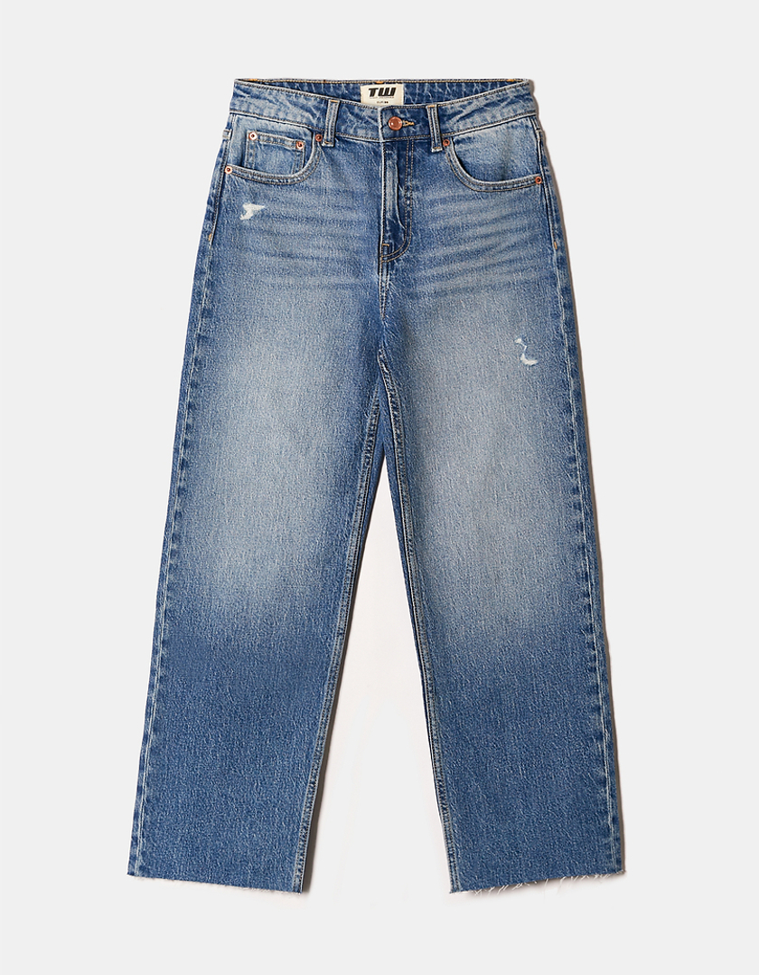 TALLY WEiJL, Vintage Wash Straight Cropped Jeans for Women