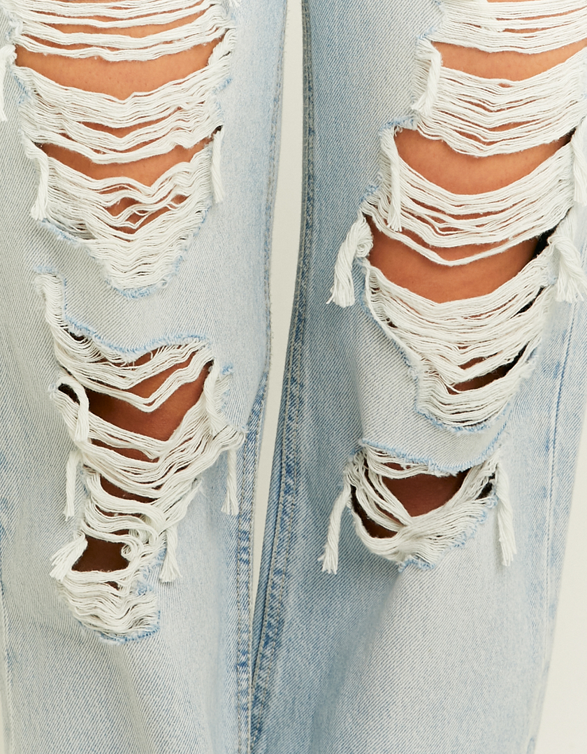 TALLY WEiJL, High Waist Straight Leg Jeans mit Destroyed-Details for Women