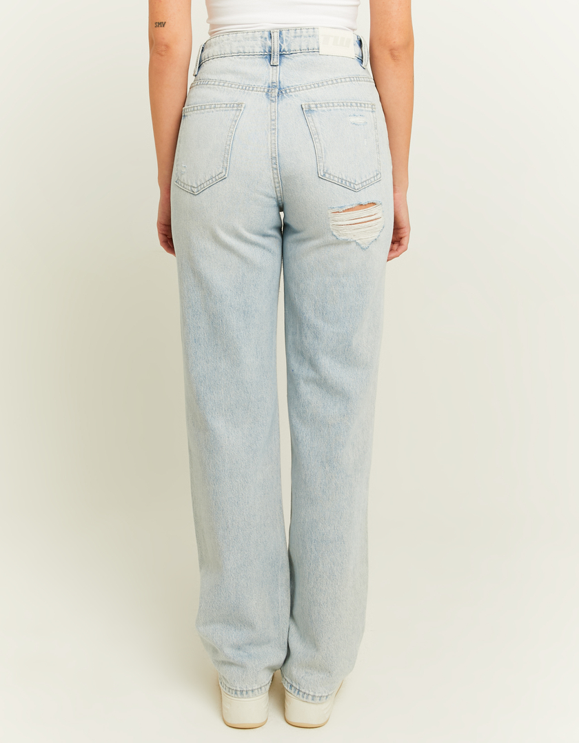 TALLY WEiJL, High Waist Straight Leg Jeans mit Destroyed-Details for Women