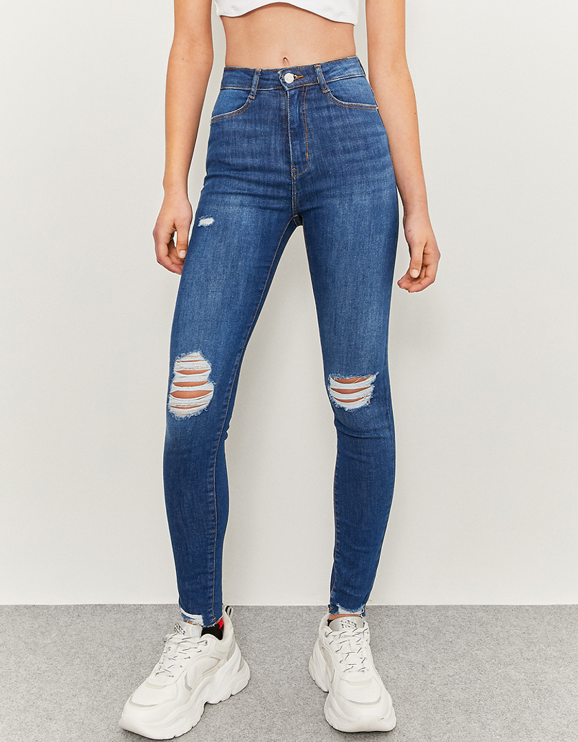 TALLY WEiJL, Blue High Waist Skinny Jeans for Women