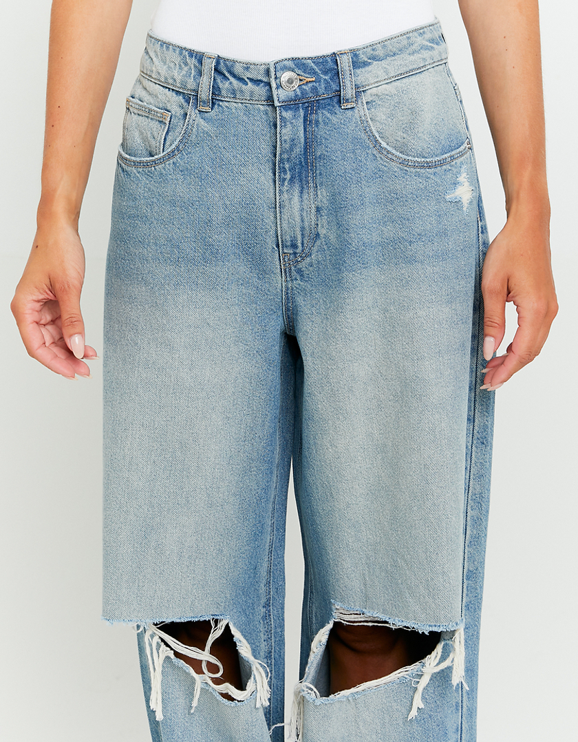 TALLY WEiJL, Mid Waist Destroy Skater Jeans for Women