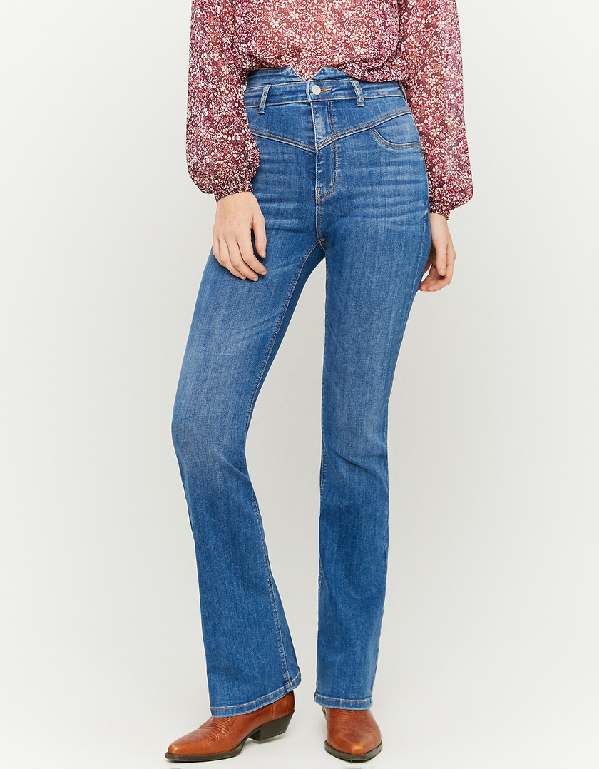 TALLY WEiJL, Blue High Waist Flare Jeans for Women