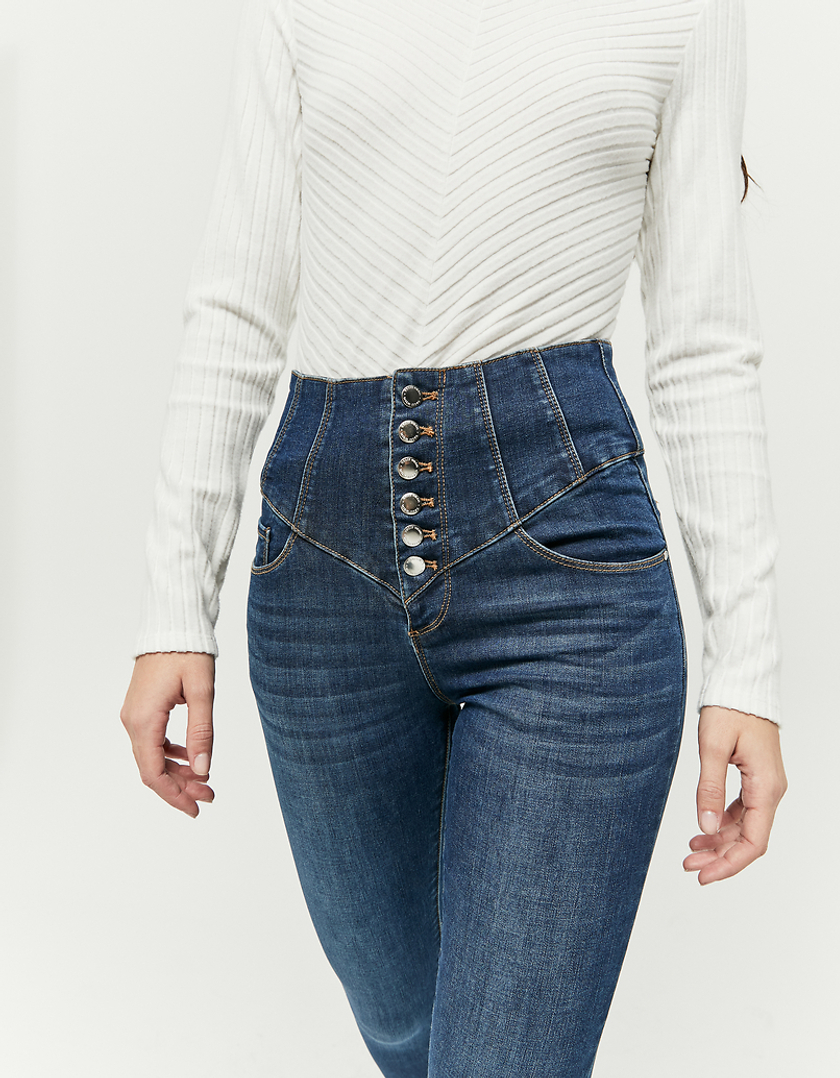 TALLY WEiJL, Jean Skinny Taille Haute Bleu for Women