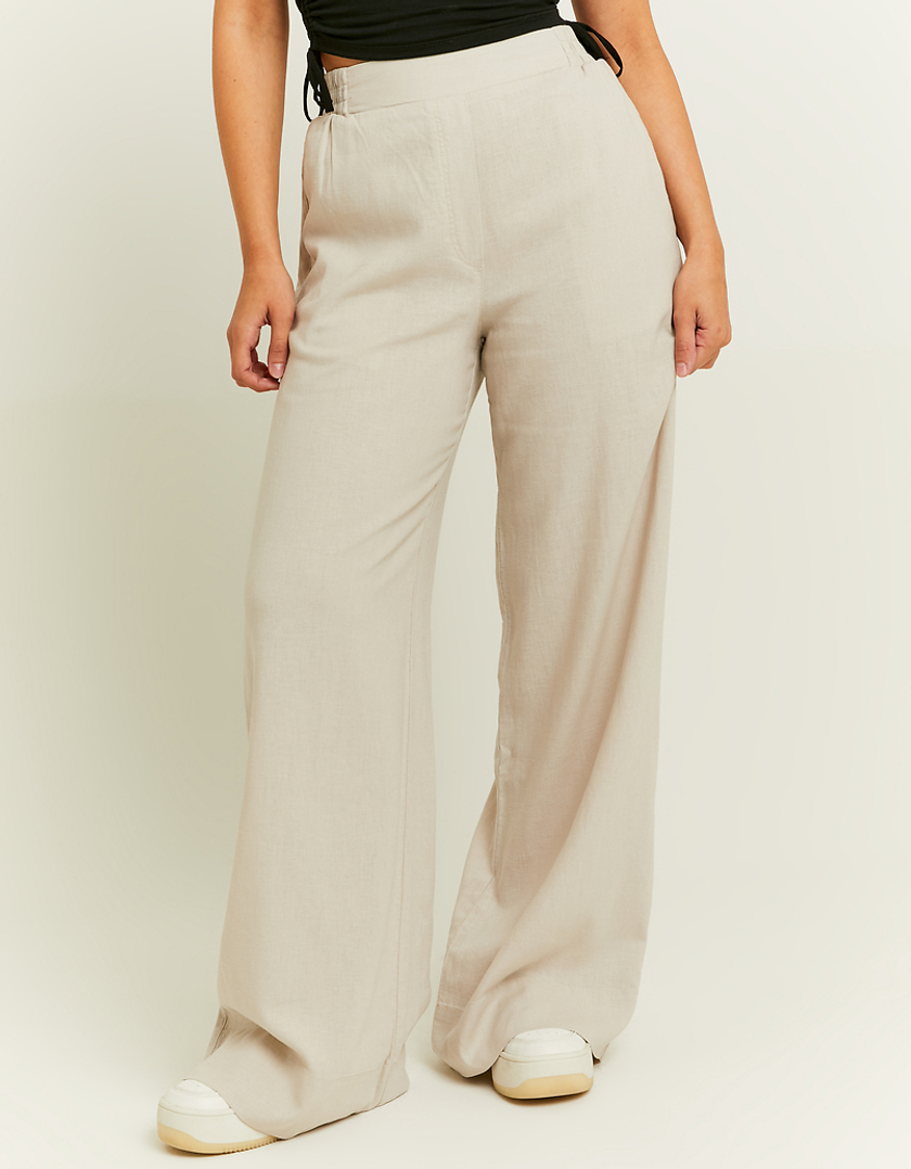 TALLY WEiJL, Pantalon Beige Wide Leg Toucher Lin for Women