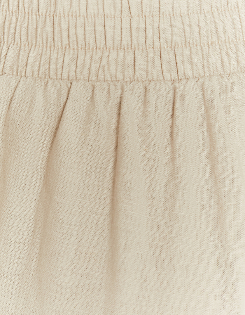 TALLY WEiJL, Beige Wide Leg Linen Hose for Women