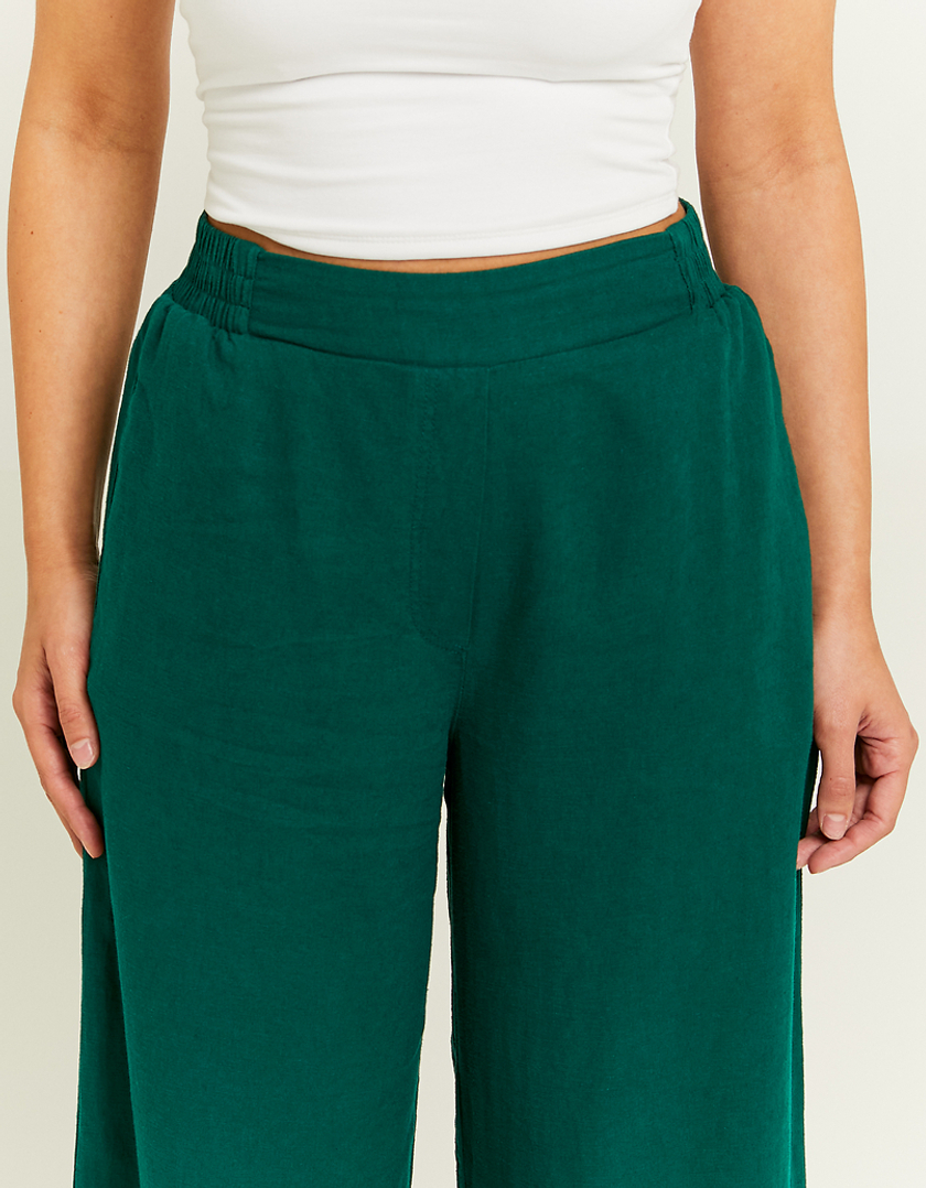 TALLY WEiJL, Green Wide Leg Linen Pants for Women