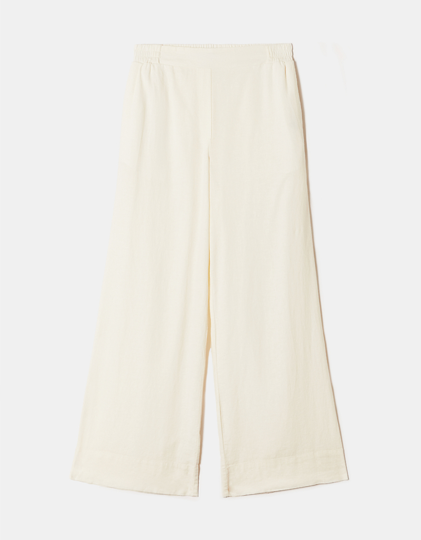 TALLY WEiJL, Weisse Wide Leg Linen Hose for Women