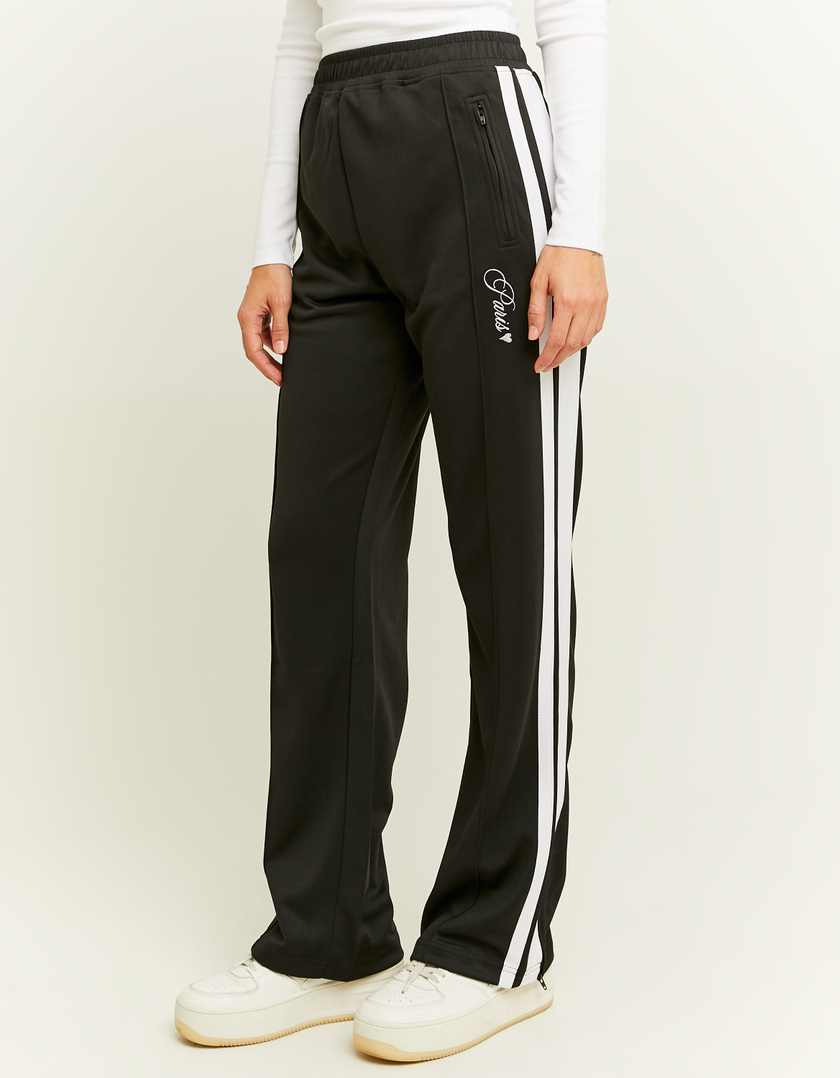 TALLY WEiJL, Schwarze Straight Leg Sweatpants mit Band-Detail for Women