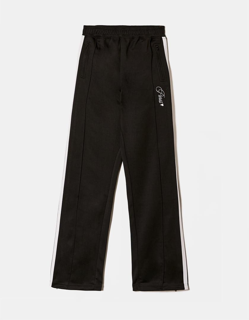 TALLY WEiJL, Schwarze Straight Leg Sweatpants mit Band-Detail for Women