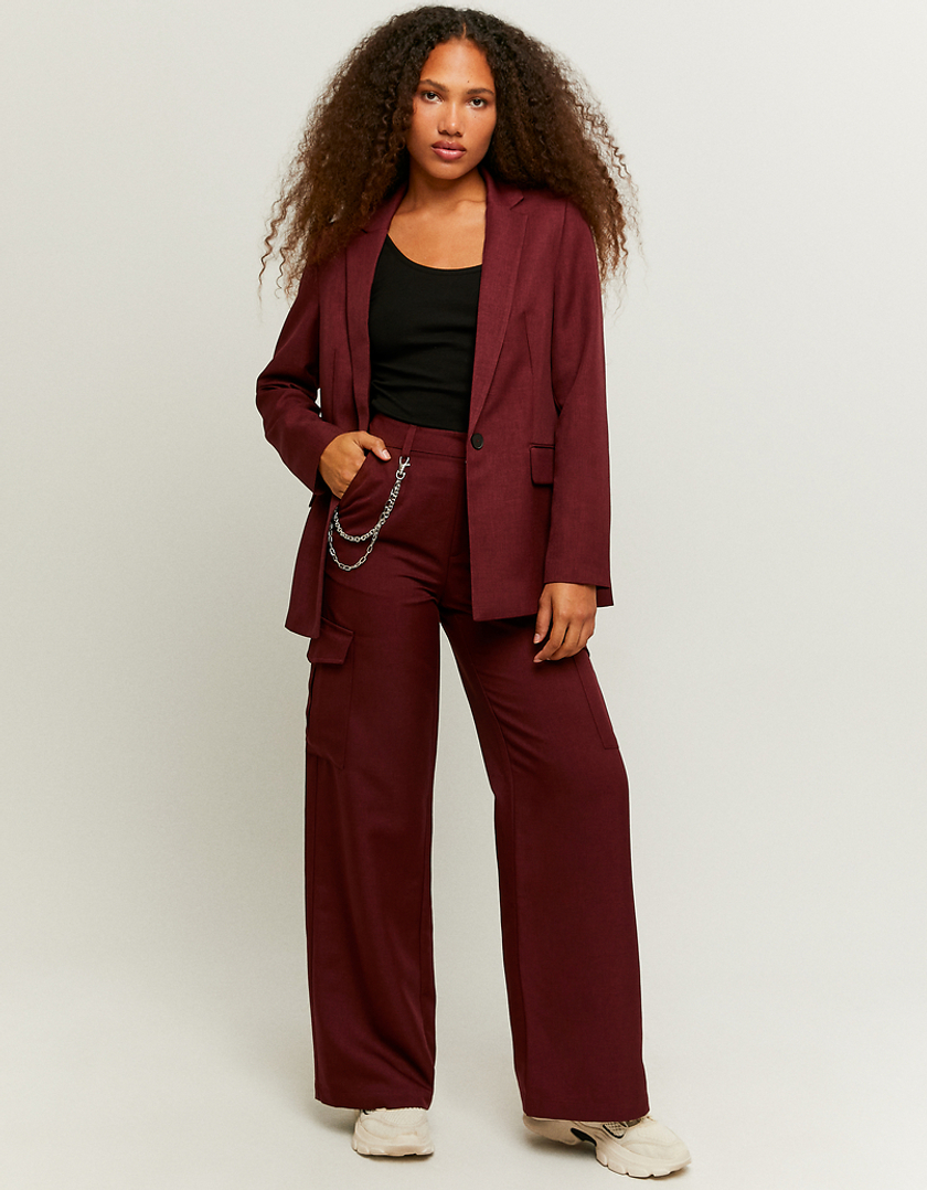 TALLY WEiJL, Pantalon Taille Haute Cargo Rouge  for Women