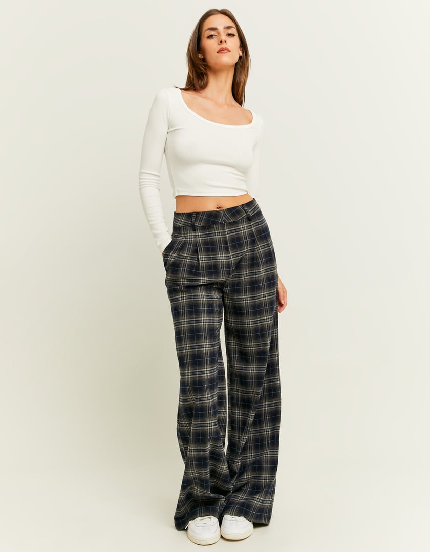 TALLY WEiJL, Checkered Wide Leg Trousers for Women