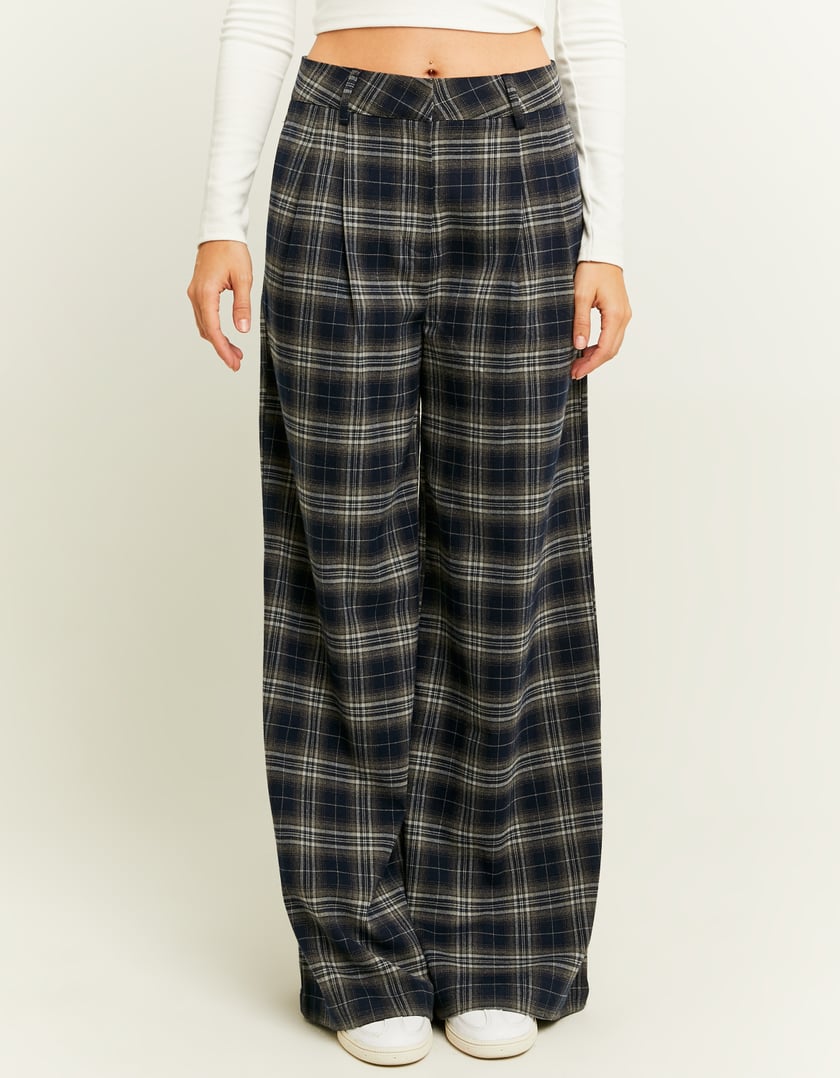 TALLY WEiJL, Pantaloni Wide Leg a Quadri for Women