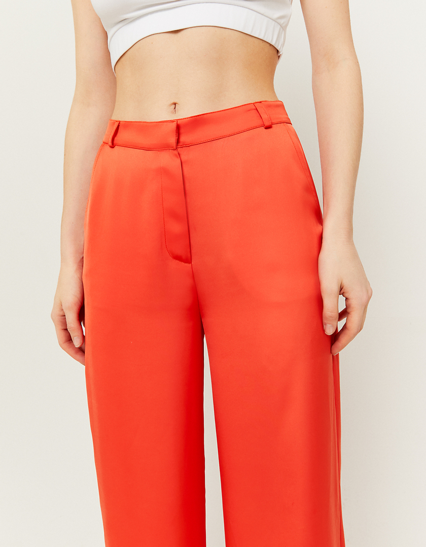 ZARA NEW WOMAN HIGH WAISTED FLOWING FLARED TROUSERS PANT Size Small Orange
