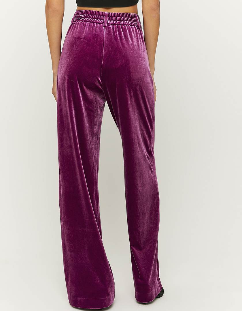 TALLY WEiJL, Pantaloni A Gamba Larga In Velluto Viola for Women