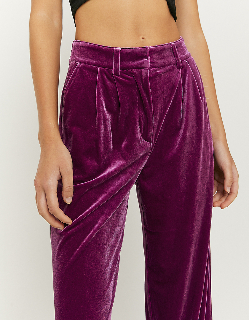 TALLY WEiJL, Pantaloni A Gamba Larga In Velluto Viola for Women