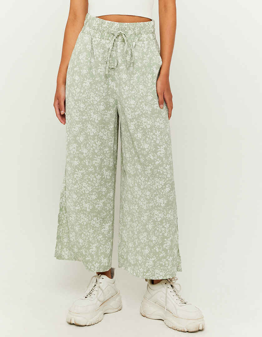 TALLY WEiJL, Green Floral Cropped Trousers for Women