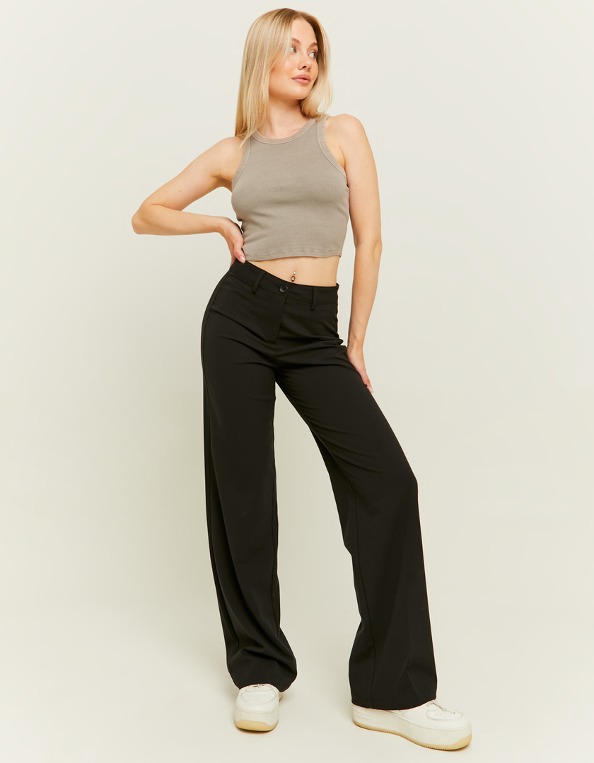 TALLY WEiJL, Black Straight Tailoring Trousers for Women