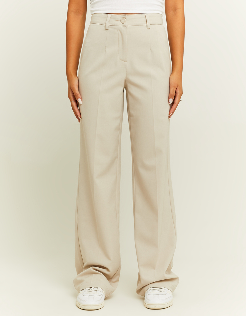 TALLY WEiJL, Beige Straight Tailoring Trousers for Women